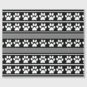 白黒の足のプリントパターン包装紙 ラッピングペーパー (フラット)