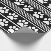 白黒の足のプリントパターン包装紙 ラッピングペーパー (角)