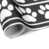 白黒の足のプリントパターン包装紙 ラッピングペーパー (ロールコーナー)