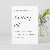 白黒の踊り結婚足カード 招待状 (スタンド正面)