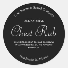 白黒の軟膏こすり製品ラベル ラウンドシール