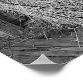 白黒の農場の写真製小麦のスタック ポスター (角)