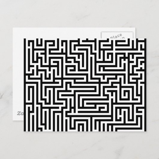 白黒の迷路の迷路 ポストカード (正面/裏面)