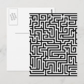 白黒の迷路の迷路 ポストカード (正面/裏面)
