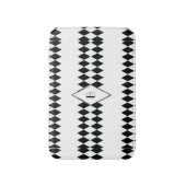 白黒の道化師パターンモノグラム バスマット (正面縦)