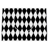 白黒の道化師パターン ラージペーパーバッグ (正面)