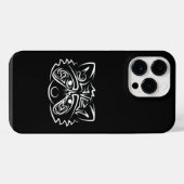 白黒の部族のアライグマ iPhoneケース (裏面横)