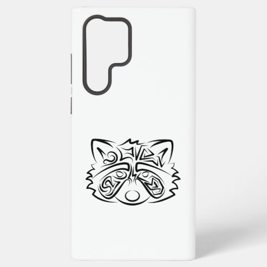 白黒の部族のアライグマ SAMSUNG GALAXYケース (裏面)