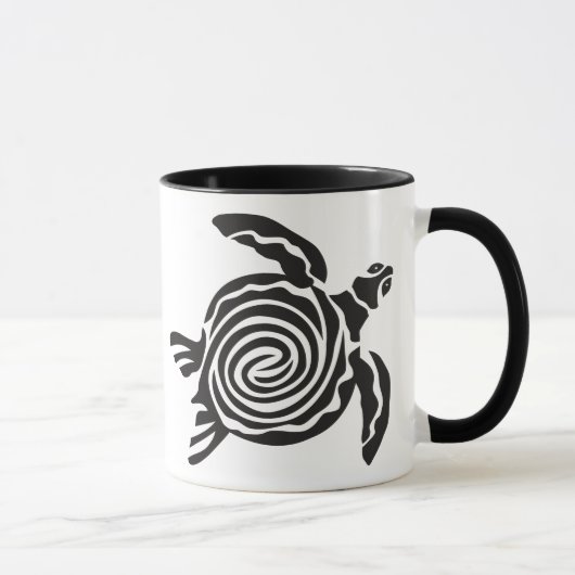 白黒の部族のカメ マグカップ (右)