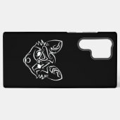 白黒の部族のキツネ SAMSUNG GALAXYケース (裏面横)