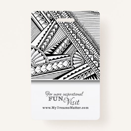 白黒の部族のタトゥー従業員の写真名 バッジ (裏面)