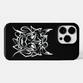 白黒の部族のドラゴン iPhoneケース (裏面横)