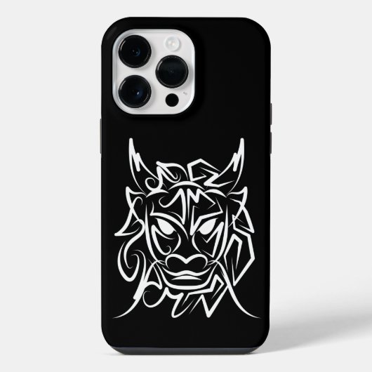 白黒の部族のドラゴン iPhoneケース (裏面)