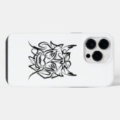 白黒の部族のドラゴン iPhoneケース (裏面横)