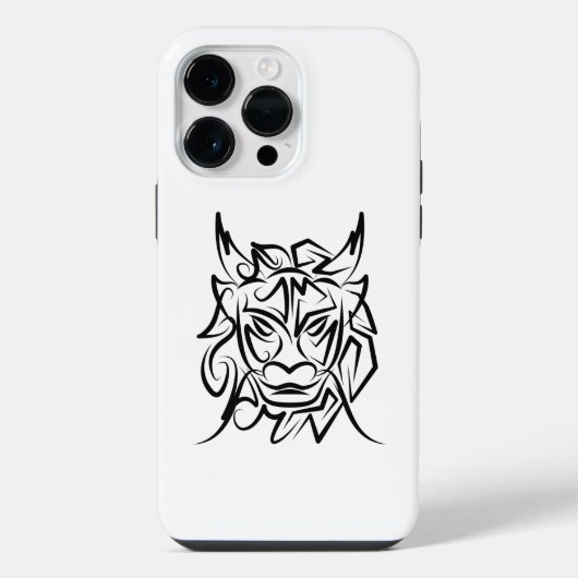 白黒の部族のドラゴン iPhoneケース (裏面)
