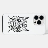 白黒の部族のドラゴン iPhoneケース (裏面横)