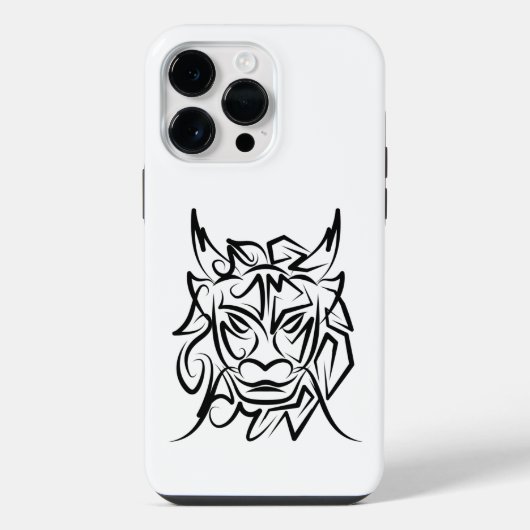 白黒の部族のドラゴン iPhoneケース (裏面)