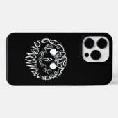 白黒の部族のフクロウ iPhoneケース (裏面横)