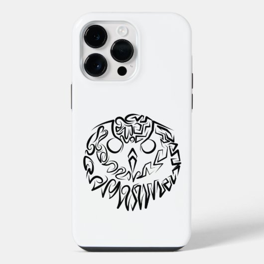 白黒の部族のフクロウ iPhoneケース (裏面)