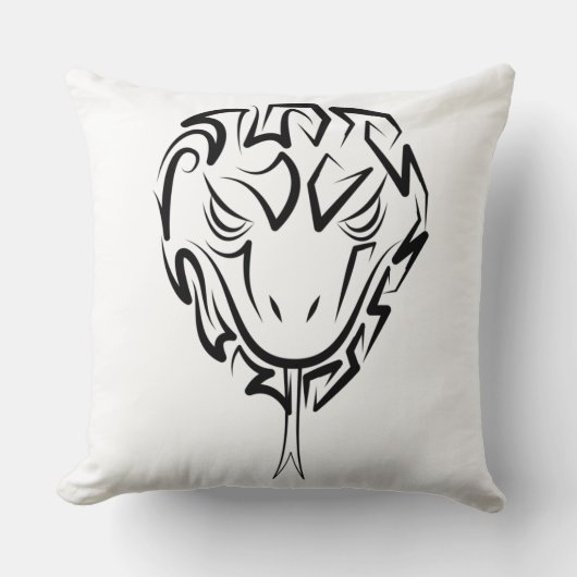 白黒の部族のヘビ クッション (正面)