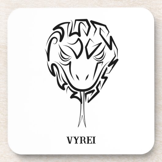 白黒の部族のヘビ コースター (正面)