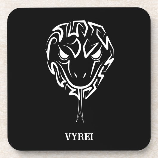 白黒の部族のヘビ コースター (正面)