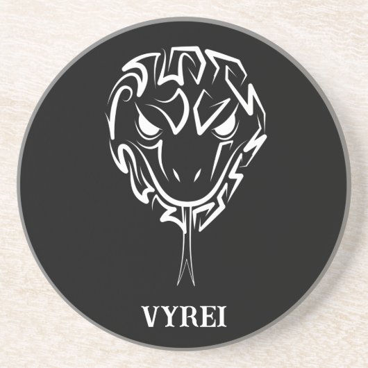 白黒の部族のヘビ コースター (正面)