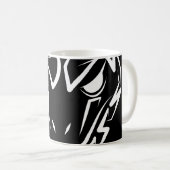 白黒の部族のヘビ コーヒーマグカップ (正面右)