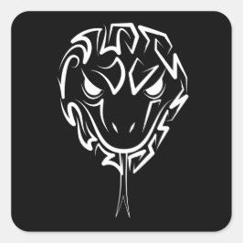 白黒の部族のヘビ スクエアシール