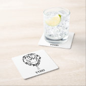 白黒の部族のヘビ スクエアペーパーコースター (インサイチュ)