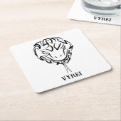 白黒の部族のヘビ スクエアペーパーコースター (アングル)