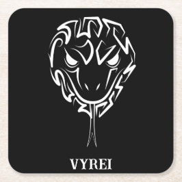 白黒の部族のヘビ スクエアペーパーコースター