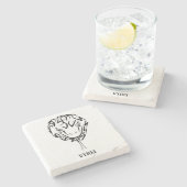 白黒の部族のヘビ ストーンコースター (横)