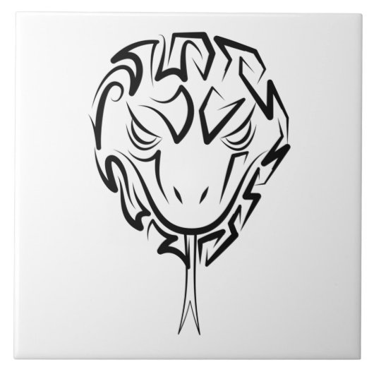 白黒の部族のヘビ タイル (正面)