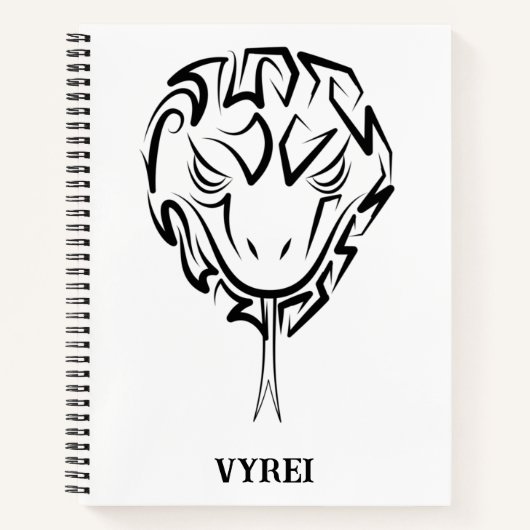 白黒の部族のヘビ ノートブック (正面)