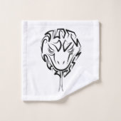 白黒の部族のヘビ バスタオルセット (ウォッシュタオル)