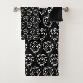 白黒の部族のヘビ バスタオルセット