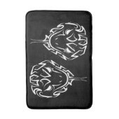 白黒の部族のヘビ バスマット (正面縦)