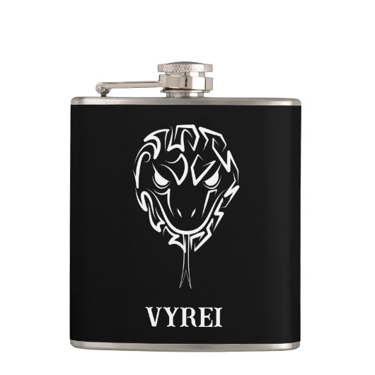 白黒の部族のヘビ フラスク (正面)