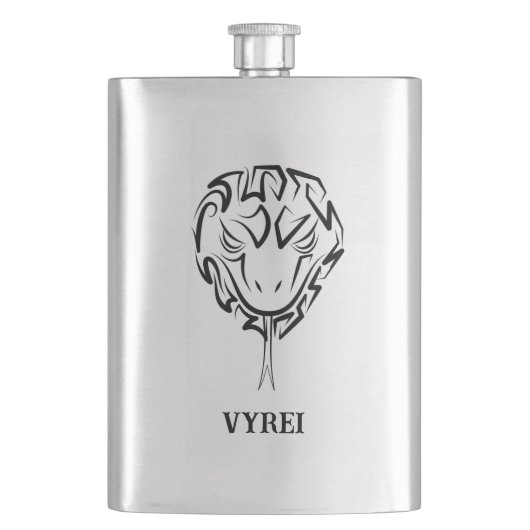 白黒の部族のヘビ フラスク (正面)