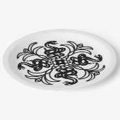 白黒の部族のヘビ ペーパープレート (アングル)