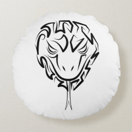 白黒の部族のヘビ ラウンドクッション