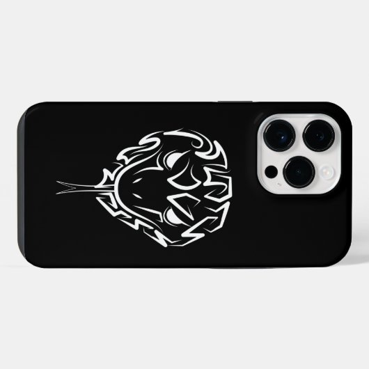白黒の部族のヘビ iPhoneケース (裏面横)