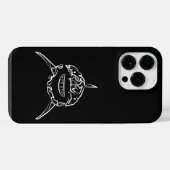 白黒の部族のホホジロザメ iPhoneケース (裏面横)