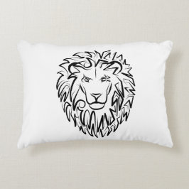白黒の部族のライオン アクセントクッション