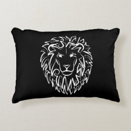 白黒の部族のライオン アクセントクッション