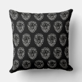白黒の部族のライオン クッション (裏面)