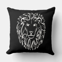 白黒の部族のライオン クッション
