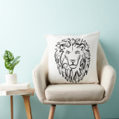 白黒の部族のライオン クッション (椅子)