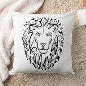 白黒の部族のライオン クッション (ブランケット)